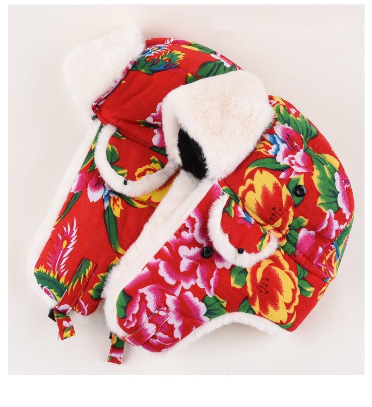 Hat Woman Winter Warm Ear Cotton