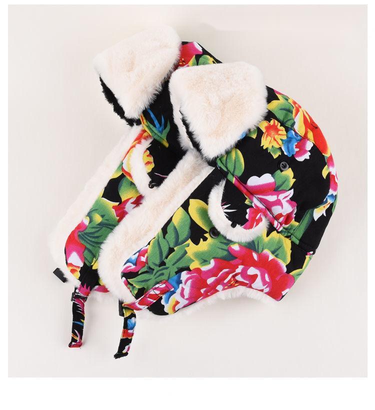 Hat Woman Winter Warm Ear Cotton