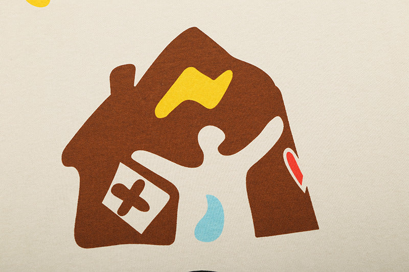 Street Loose Graffiti Stars Print T-Shirts For Men And Women